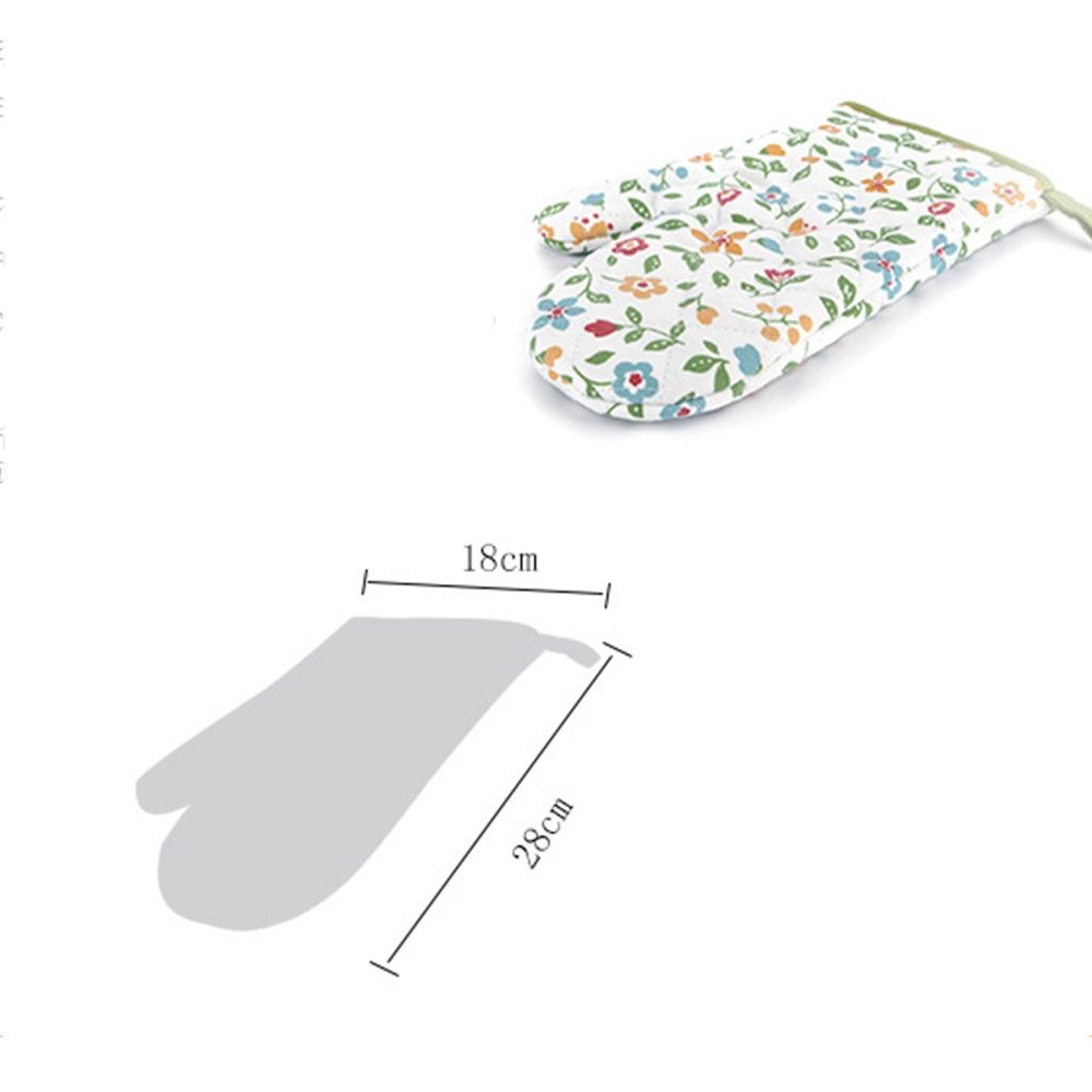 1PC Printing Microwave Glove Washable Oven Mitt Grill Glove Insulated Baking Glove Non-slip Heat Resistant Gloves Kitchen Tool