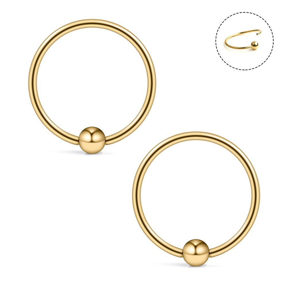 2-10Pcs Nose Ring 20G Thin Helix Cartilage Earrings For Lip Nostril Septum Piercing Hoop Womens and Mens Body Pierecing Jewelry
