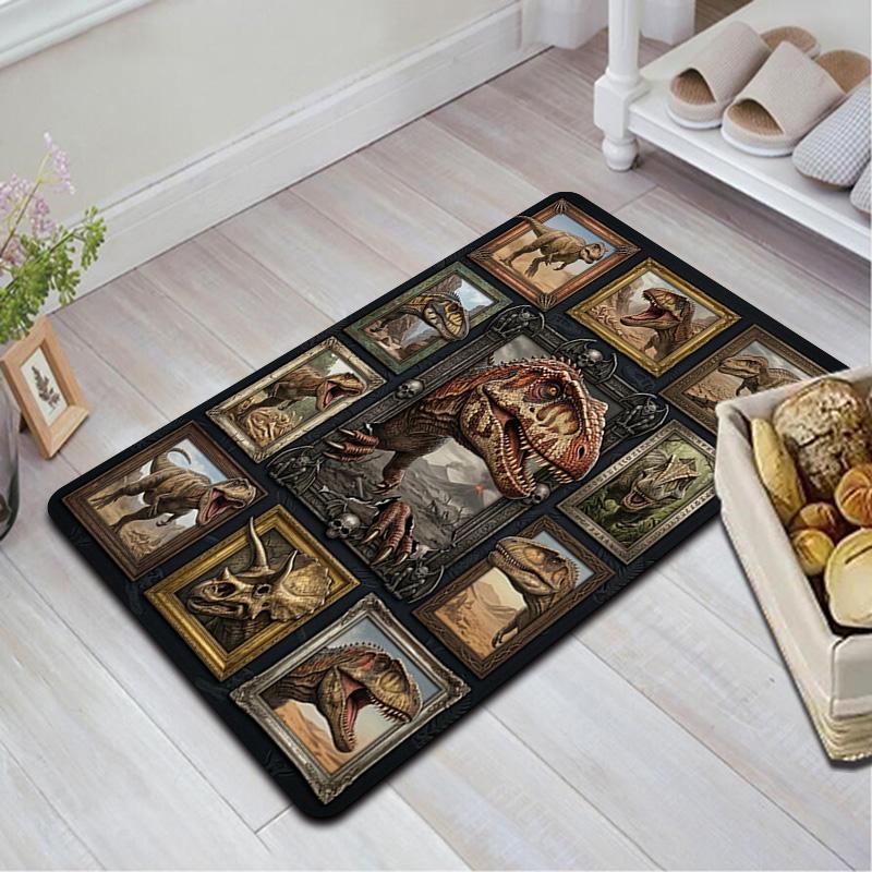Dinosaur Collection Pattern Rug Floor Mat for Living Room or Bedroom Soft and Comfortable Carpet a Gift for Birthday and Holiday.