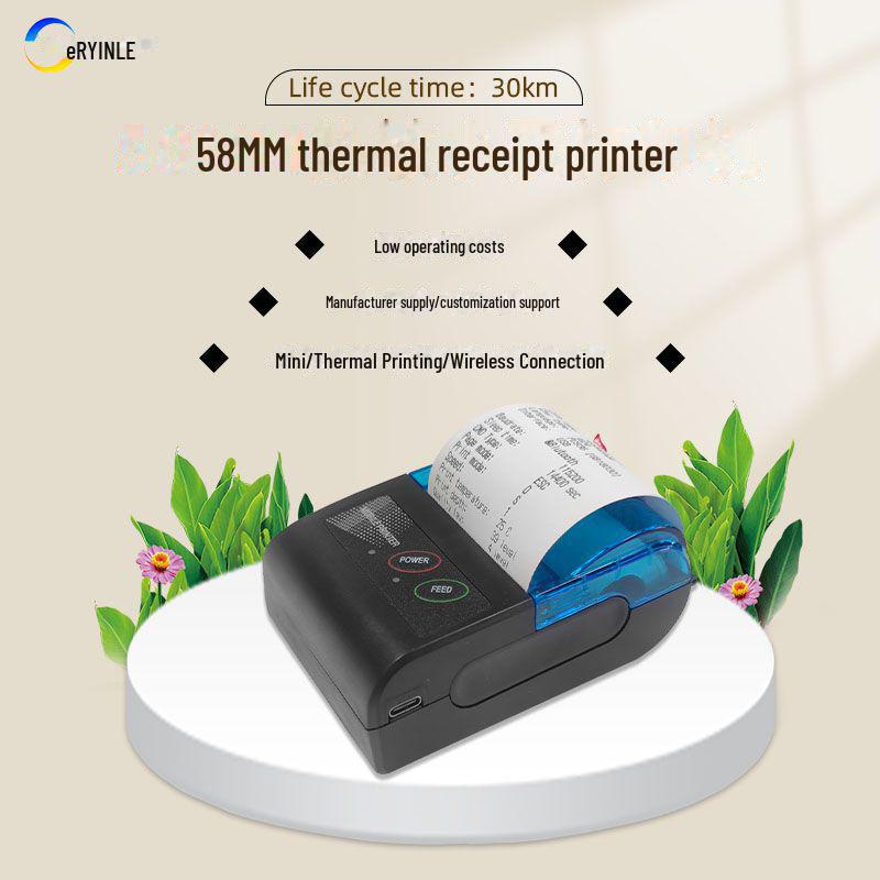 Bärbar 58MM Termisk Bluetooth-skrivare: Handhållen trådlös kvittoskrivare