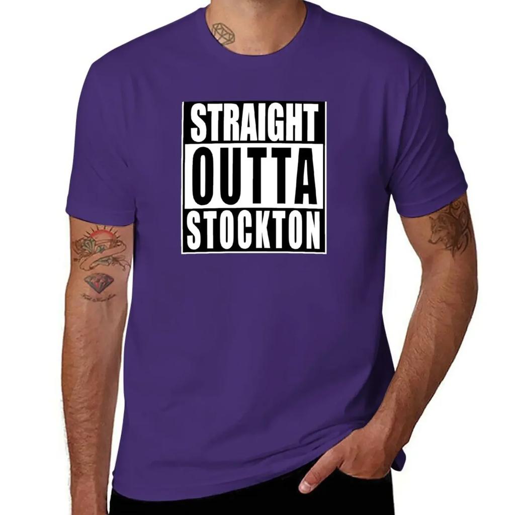 Straight Outta Stockton T-Shirt cute tops customs mens t shirts