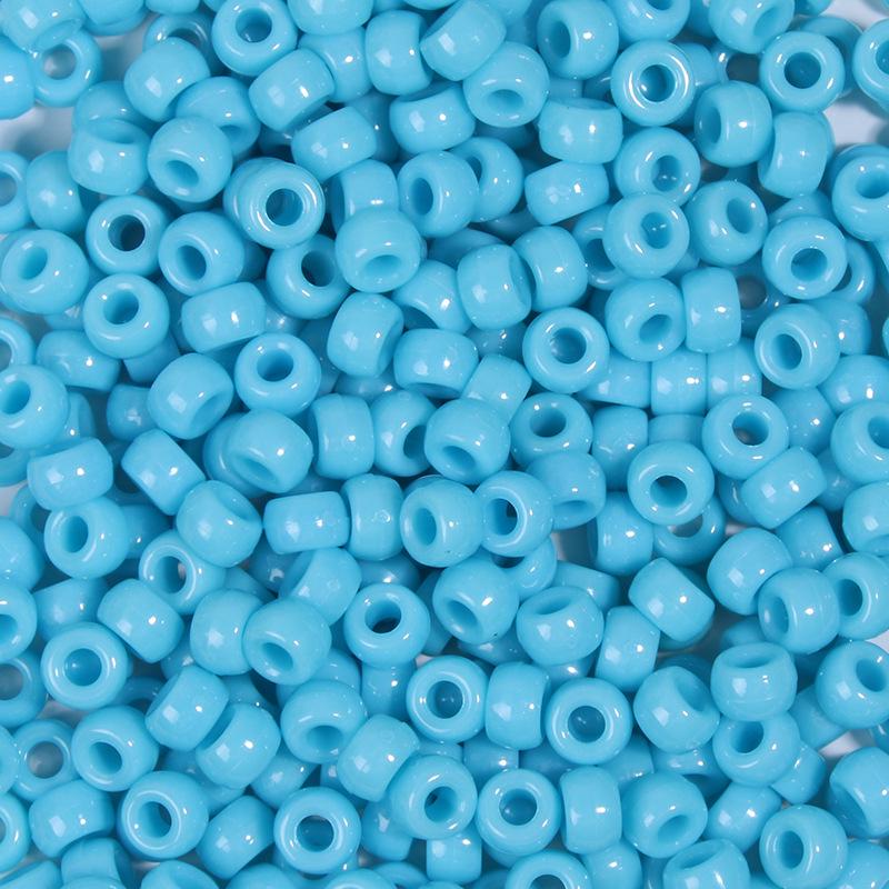 "100 Pcs Large Hole Transparent Frosted Barrel Beads - Colored Onion Powder Plastic Pony Beads for Dreadlocks and Wigs"
