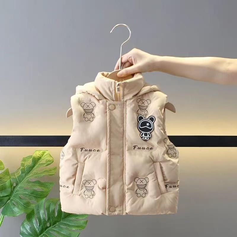 Boys and Girls Vest Set Winter Children's Cotton Vest Jacket and Warm Pants Thickened Two-Piece Kids Outfit