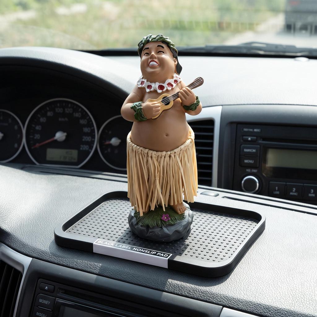 Grass Skirt Doll Dashboard Dancing Hawaiian Dancer Organizer Pad Heat Resistant AntiSlip Mat Strong