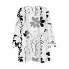 Women's Fashion Loose Casual Printed Seven-Part Sleeve Button Down Blouse Cardigan Top