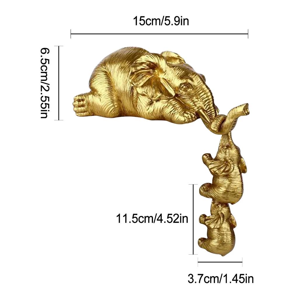 New 3pcs/Set Elephant Mother Hanging 2-Babies Figurine Resin Craft Home Decoration Ornaments Figurines Miniatures Crafts Gifts