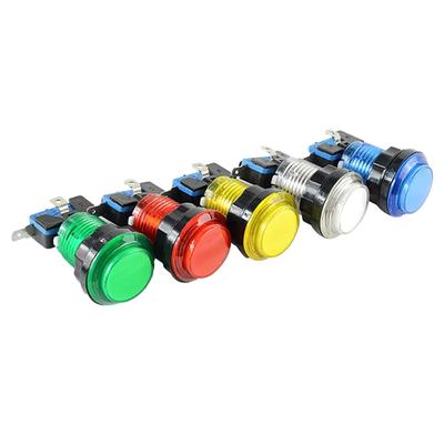 Yuvarlak Aydınlatmalı Aydınlatmalı Arcade Video Oyunu Basmalı Düğme Anahtarı Led Işık 5V/12V Mavi Kırmızı Yeşil Beyaz Sarı