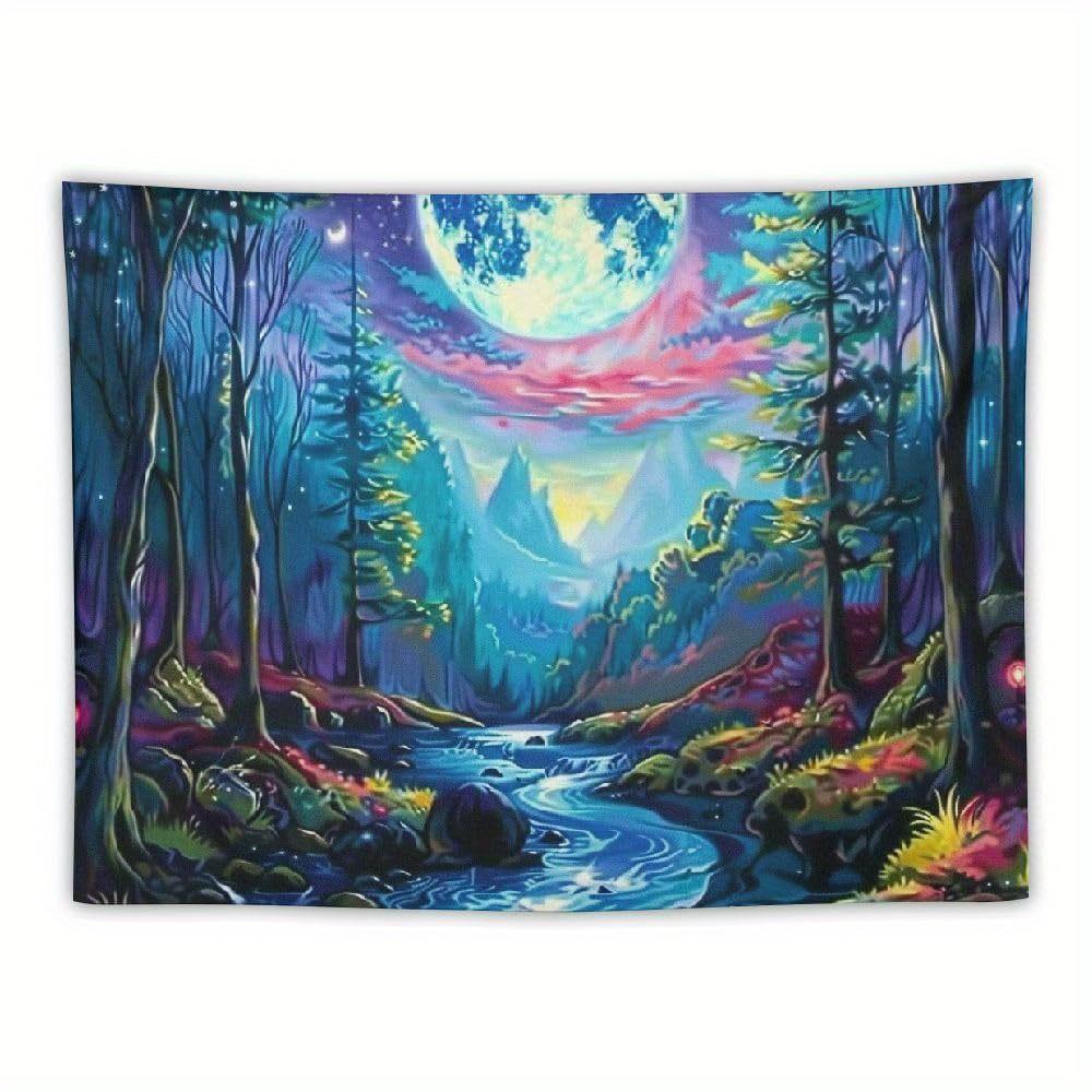 Enchanted Forest Tapestry Magical Vibrant and Stunningly Beautiful Wall Art for a Dreamy Decor Statement