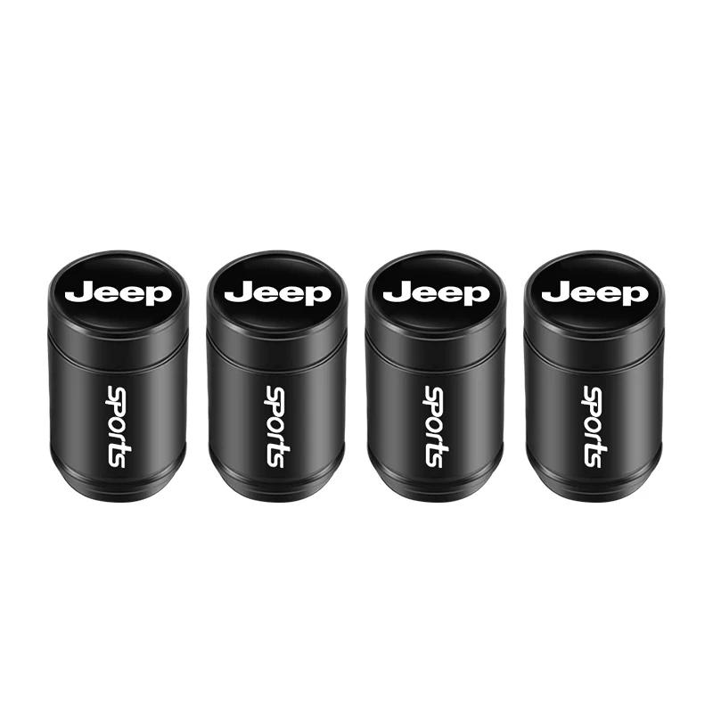 4Pcs Aluminum Alloy Tire Valve Stem Caps Dustproof Air Valve Caps Car Accessories For Jeep Wrangler Grand Cherokee Compass ANT1