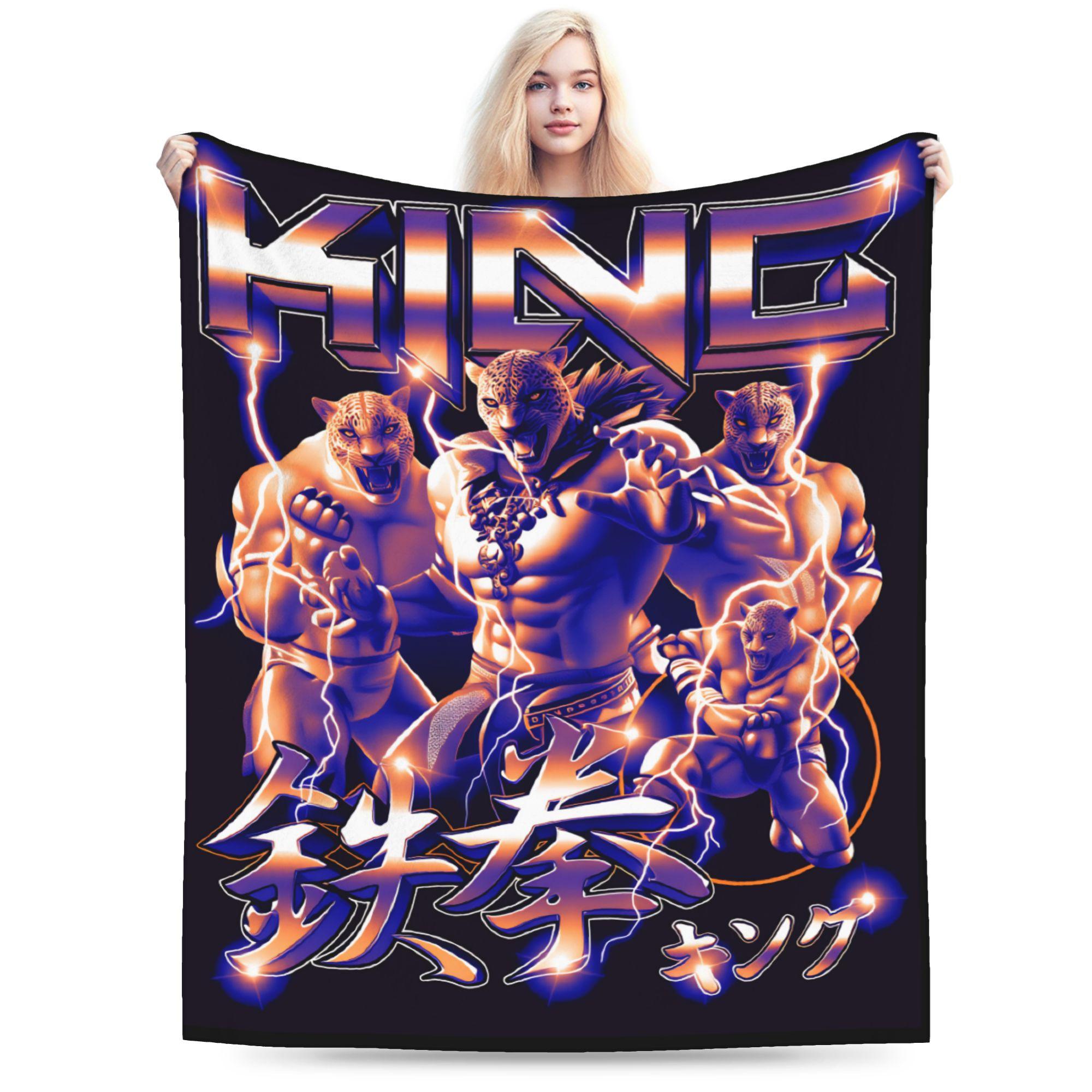 KING Подделка Tekken 8 Плюшевое одеяло Девочки Мальчики Фланелевое покрывало Для домашнего декора Теплое Индивидуальное Качество Постельное покрывало Подарок 30x40in