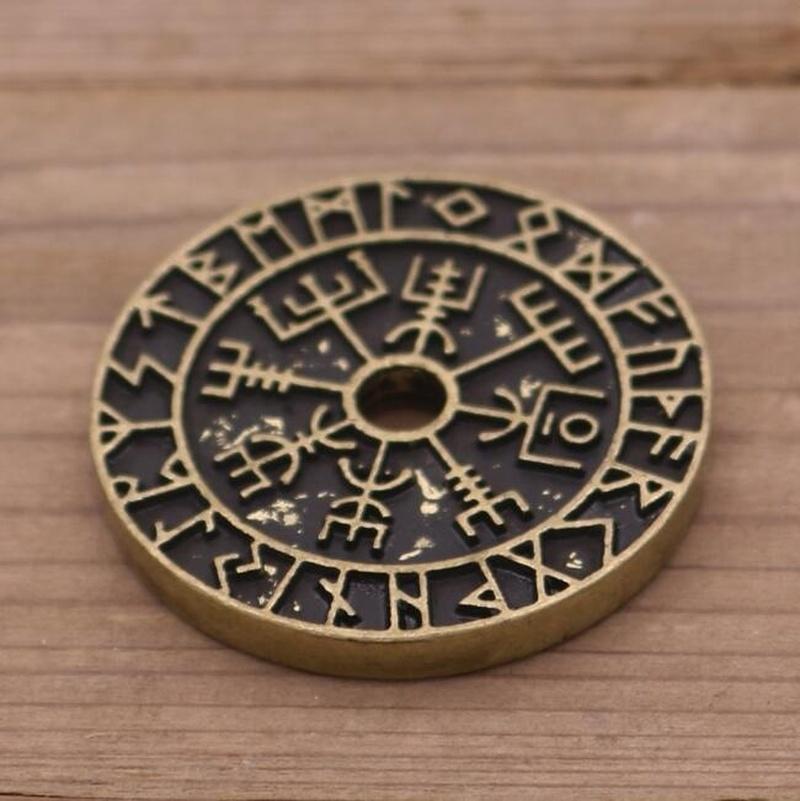 Norse Vikings Odin 's Runes Necklaces Pendants Thor Axe Destiny Wolf Supernatural Moon Pentagram For Men Jewelry Gift