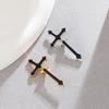 Gothic Emamel Cross Earrings Vintage Cool Punk Christian Ear Jacket Goth Dagger Earrings Jewelry Gift For Women Men