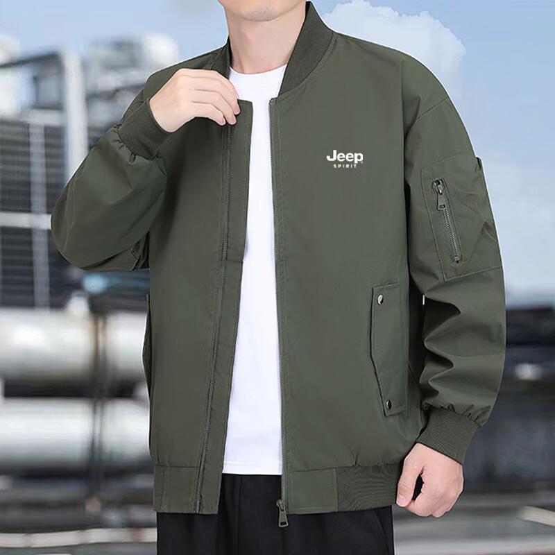 JEEP SPIRIT Men's Casual Baseball Collar Jacket