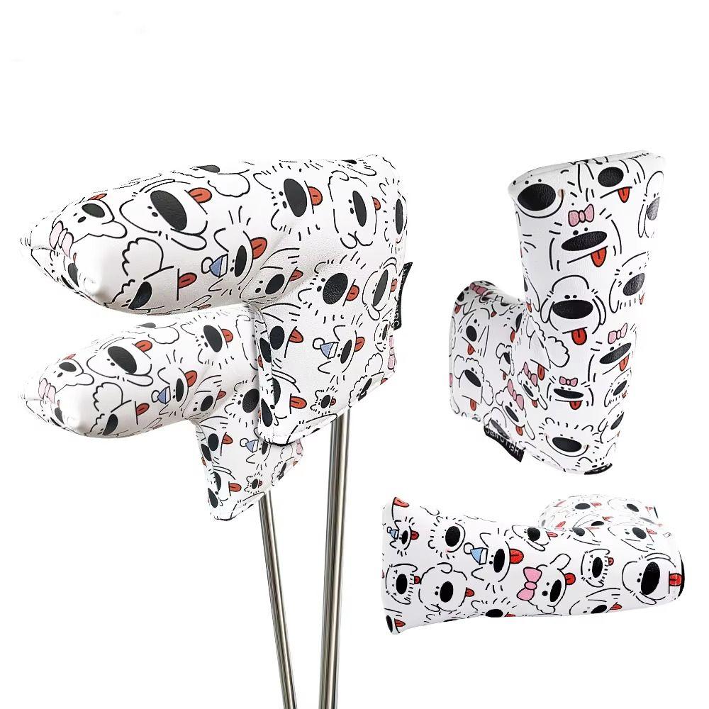 Cartoon Printed Golf Club Head Cover PU Leather Golf Club Protector  Golf Supplies