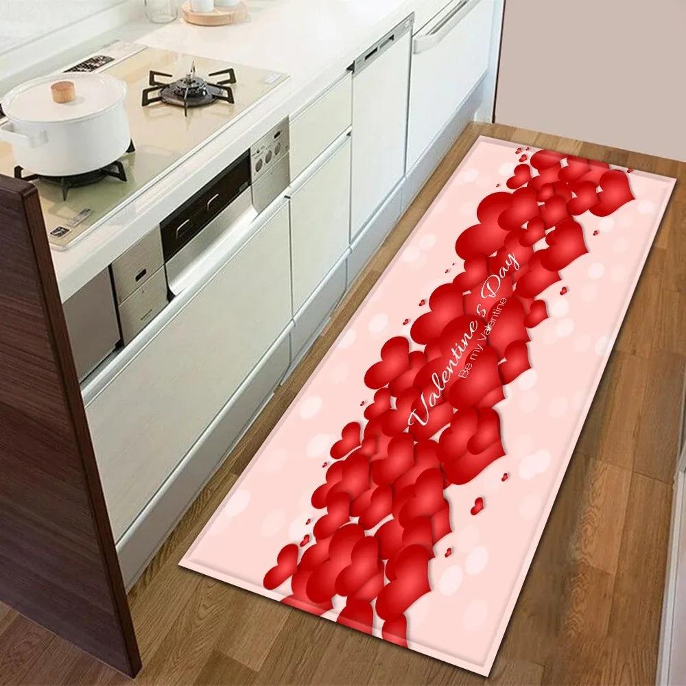 Romantisches Liebesmuster Hausküche Bodenmatte Türdekoration Bodenmatte