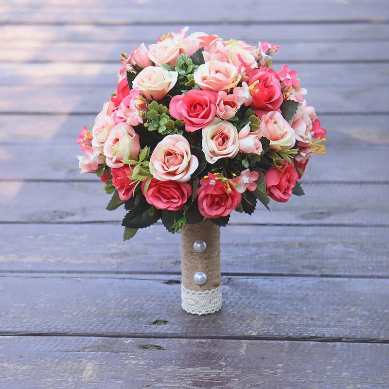 Korean Style Bridal Bouquet for Weddings - Artificial Flower Ball for Bridesmaids & Photo Props