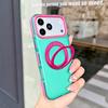 KEYSION Color blocking Magnetic 360°Ring Stand Case for MagSafe for iPhone 14 15 16 17 Pro Max Matte Shockproof Phone Back Cover