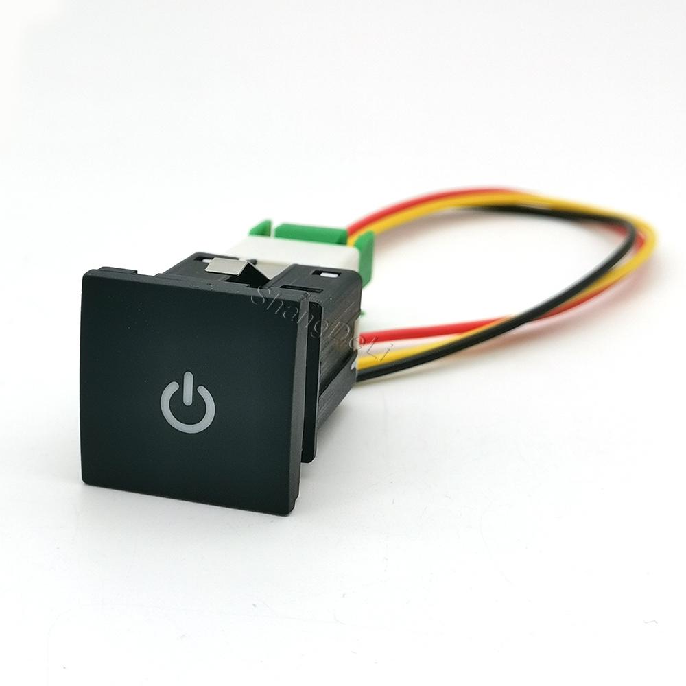 1PC DC12V Car LED DRL Camera Power ON off Fog Light Switch Button with wire For Golf 6 Jetta MK6 Scirocco Touran 2006 - 2012