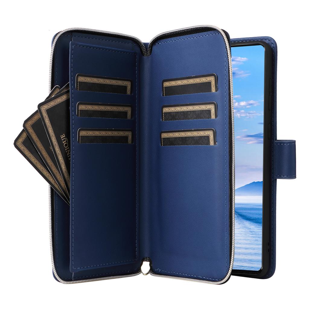 R20 Für Samsung Galaxy A33 5G Hülle Reißverschluss PU Leder Handyhülle mit Handschlaufe