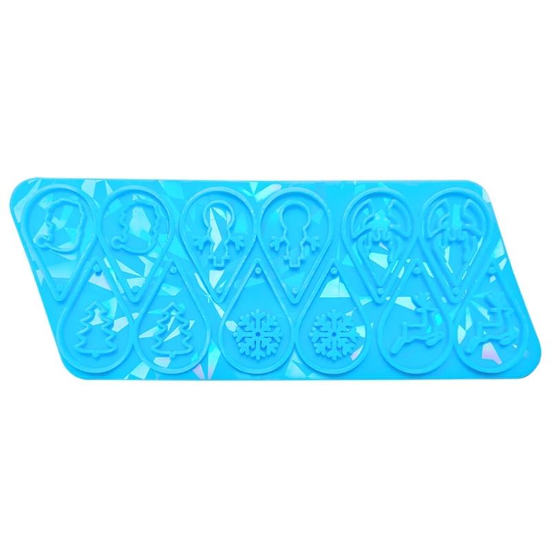 Portable Silicone Mold DIY Christmas Earrings Casting Molds Tear Drop Shapes Jewelry Making Moulds for DIY Lovers