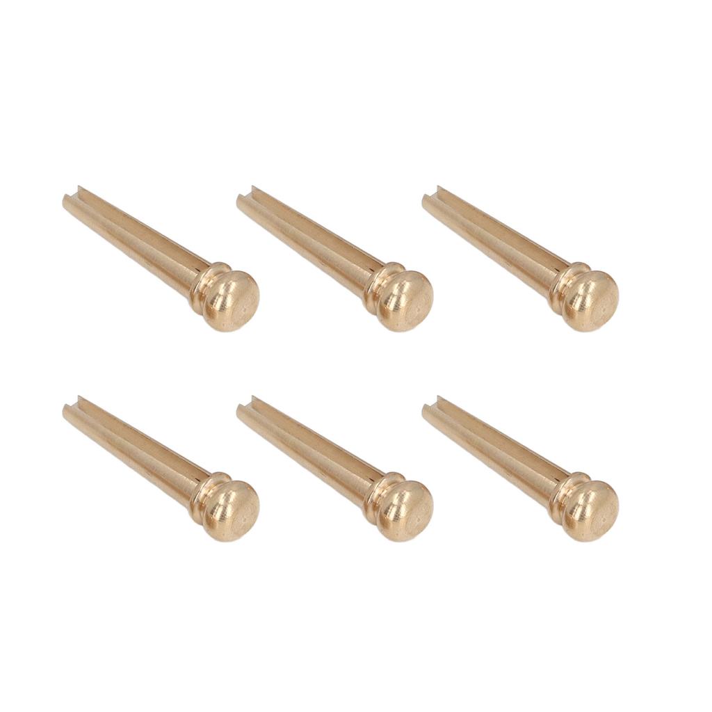 6PCS Guitar Bridge Pin Copper Acoustic Guitar Bridge Pins Peg Replacement for Repairing