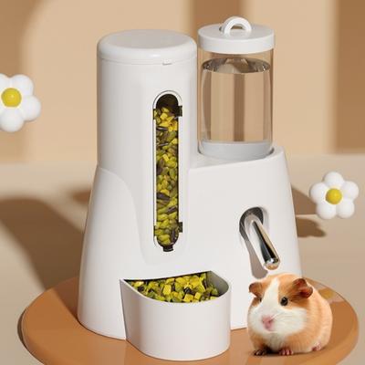 No Drip Water Bottle with Stand Holder Pet Feeding Bowl New Hamster Waterer  for Small Animals