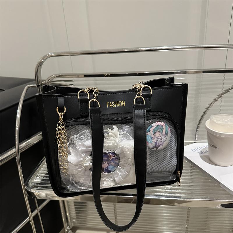 

2025 new transparent pain bag day new handbag pain shoulder messenger bag