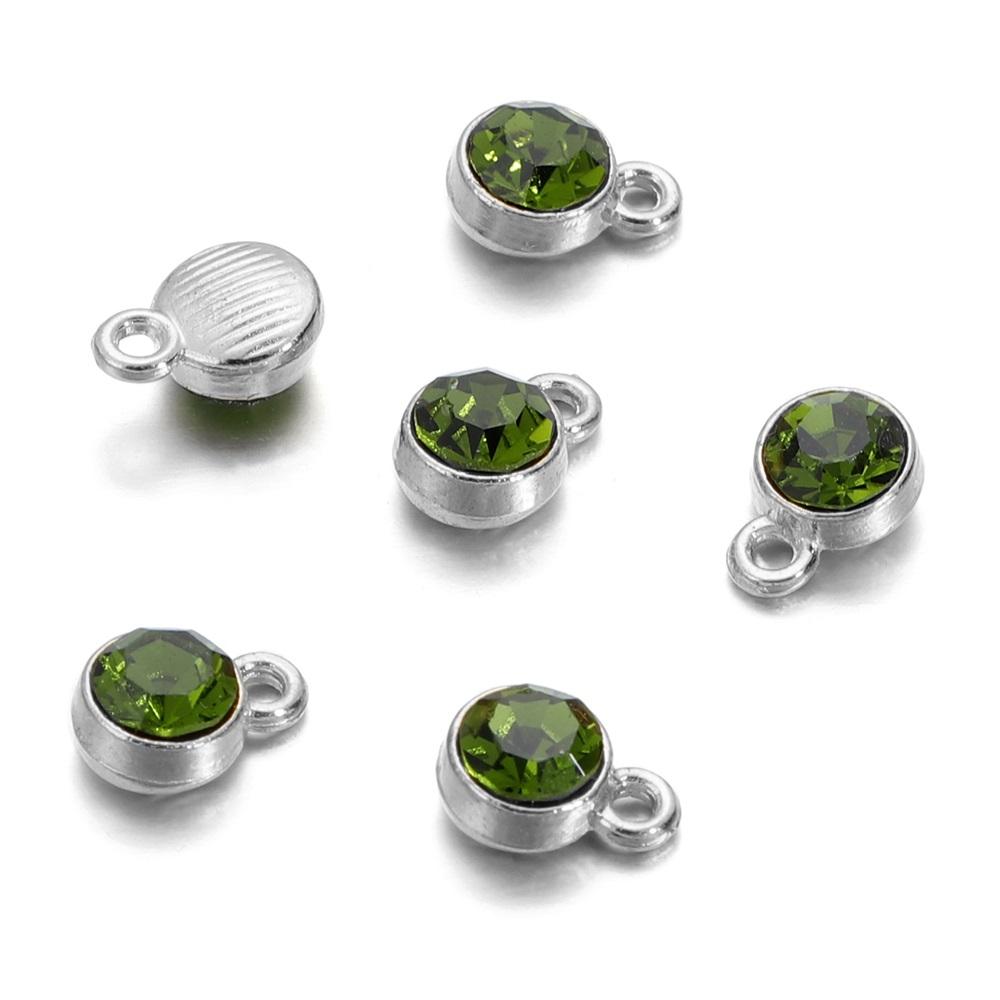 20Pcs/Lot Colorful Crystal Birthstone Dangle Charms Necklace Bracelet Earring Keychain Pendant For DIY Jeweley Making Supplies