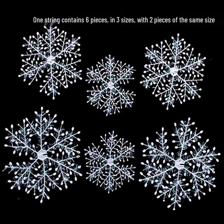 Festive Chenille Wire-Wrapped Snowflake Ornaments for Christmas Tree Decoration