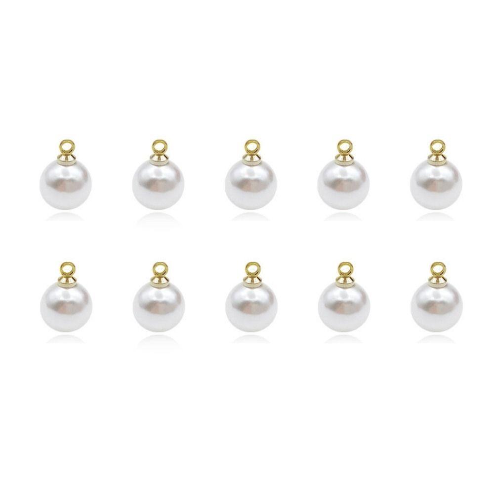 

10PCS Clothes Decor Artificial Pearl Handmade Pearl Buttons for Sweater Girls 10mm золотой