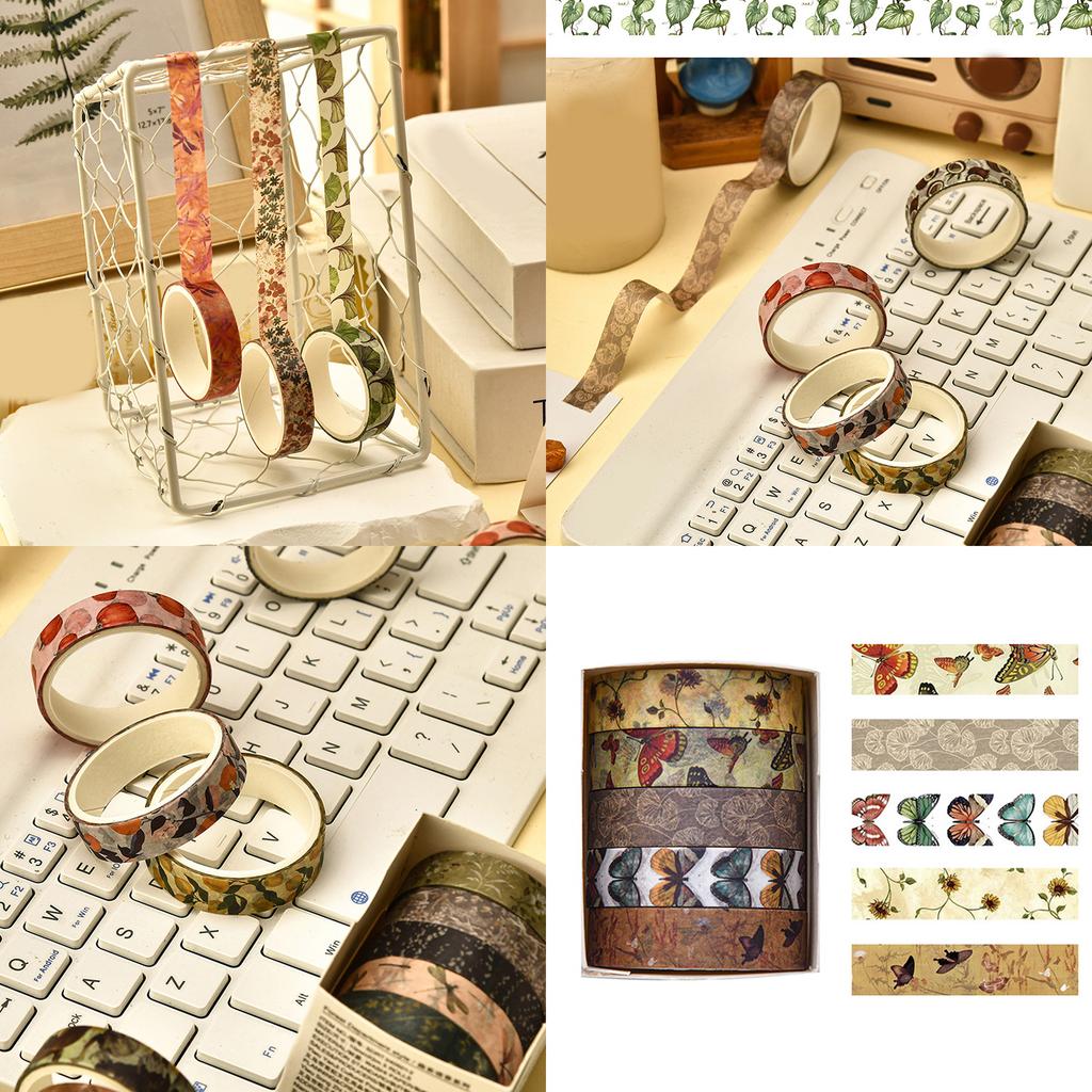 Dekoratives Klebeband Papierklebeband Wälder Pflanzenmotiv Washi-Klebeband Handkonto-Klebeband Künstlerklebeband Bastelklebeband Abdeckband