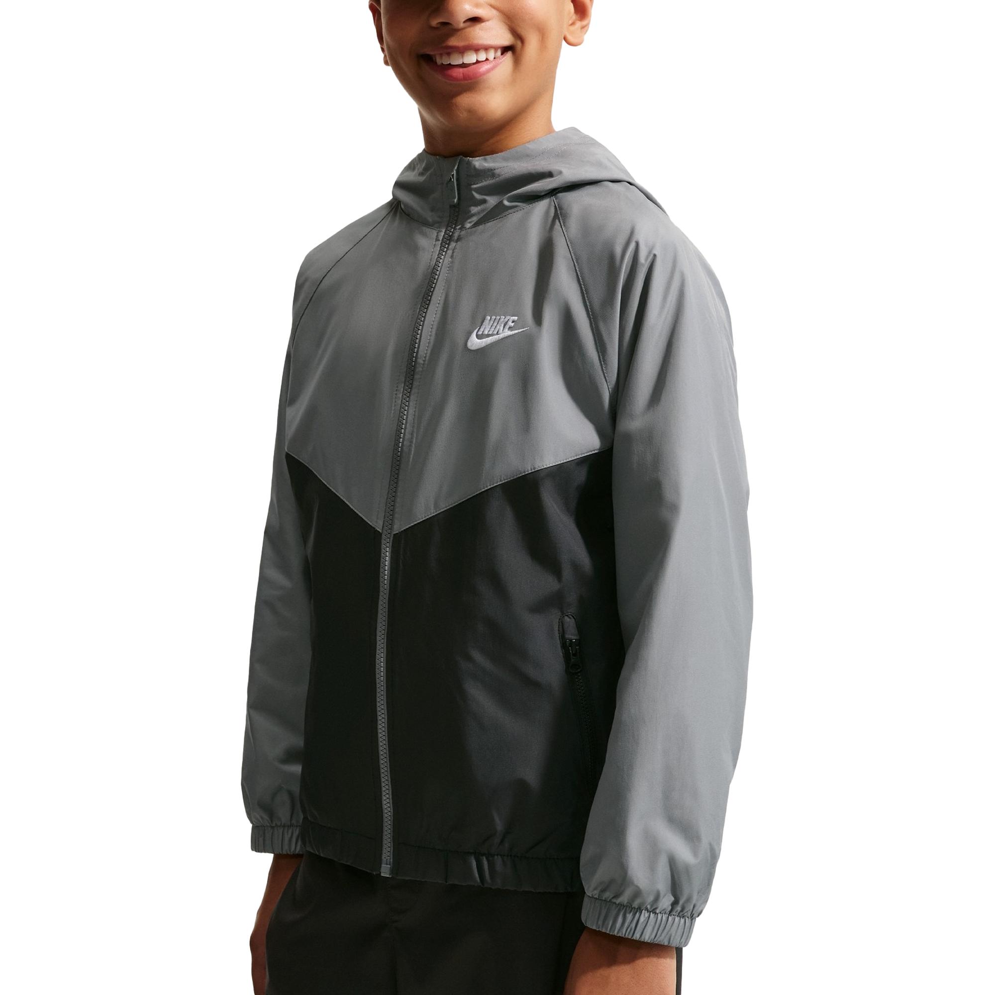 Nike Sportswear Windrunner Repel Lightweight Water-Resistant Woven Hooded Long Sleeve Kids jackets IF2821-084 XL
