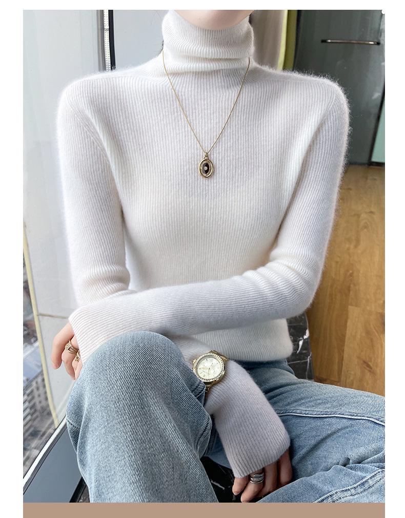 Women's Slim Fit Cashmere Turtleneck Sweater - Soft, Smooth, High-Neck Base Layer, Flattering Fit.
