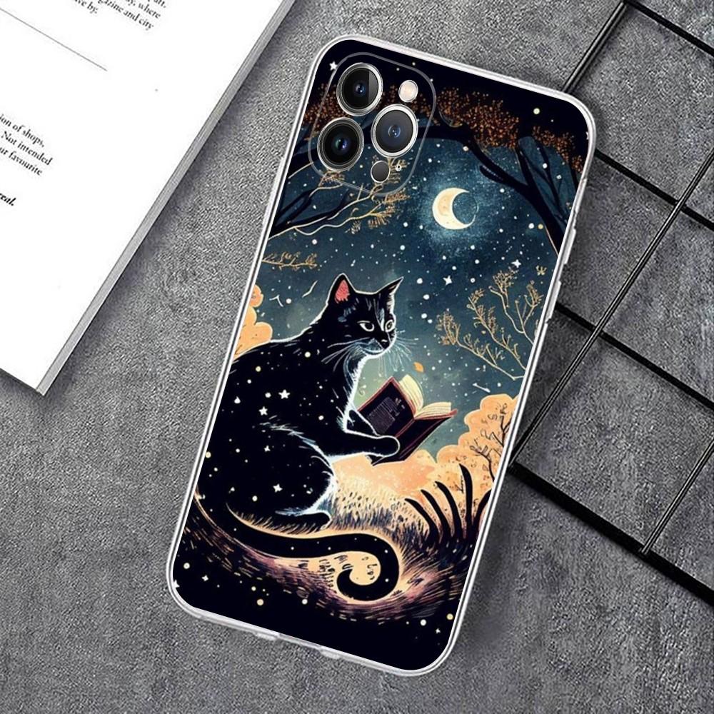 Black Cat Cartoon Cute Phone Case For IPhone 15 14 11 12 13 Mini Pro XS Max Cover 6 7 8 Plus X XR SE 2020 Funda Shell
