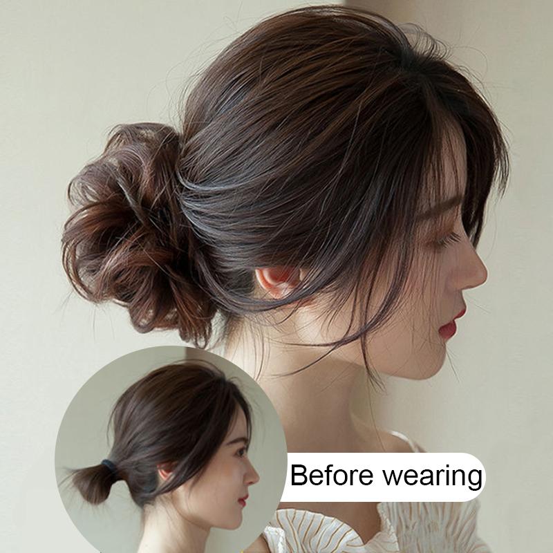 Fluffy caterpillar style curly hair bun wig ladies' hair bun wig easy to wear suitable for all hair types and face shapes