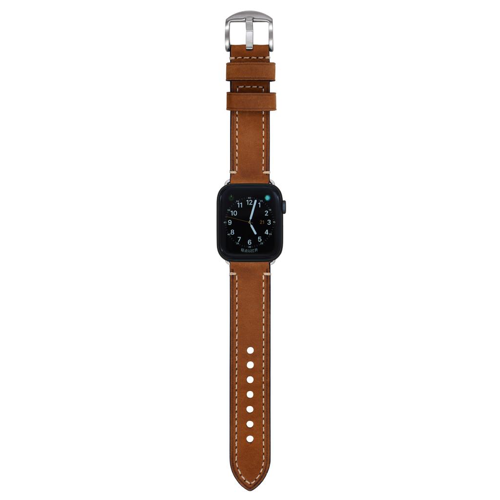 Suitable For Apple S7 Watch Apple Iwatch Strap First Layer Crazy Horse Leather Pin Buckle Watch8 Watch Strap