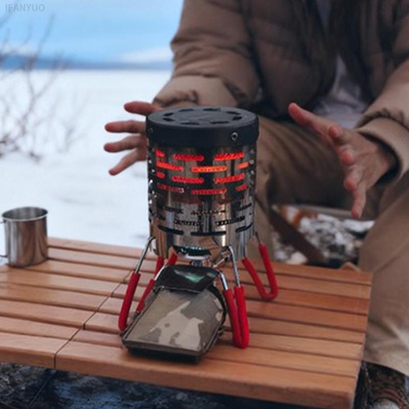 New Stainless Steel Heating Cover Outdoor Camping Heating Stove Infrared Heater Camping Baking Stove Cassette Baking Stove