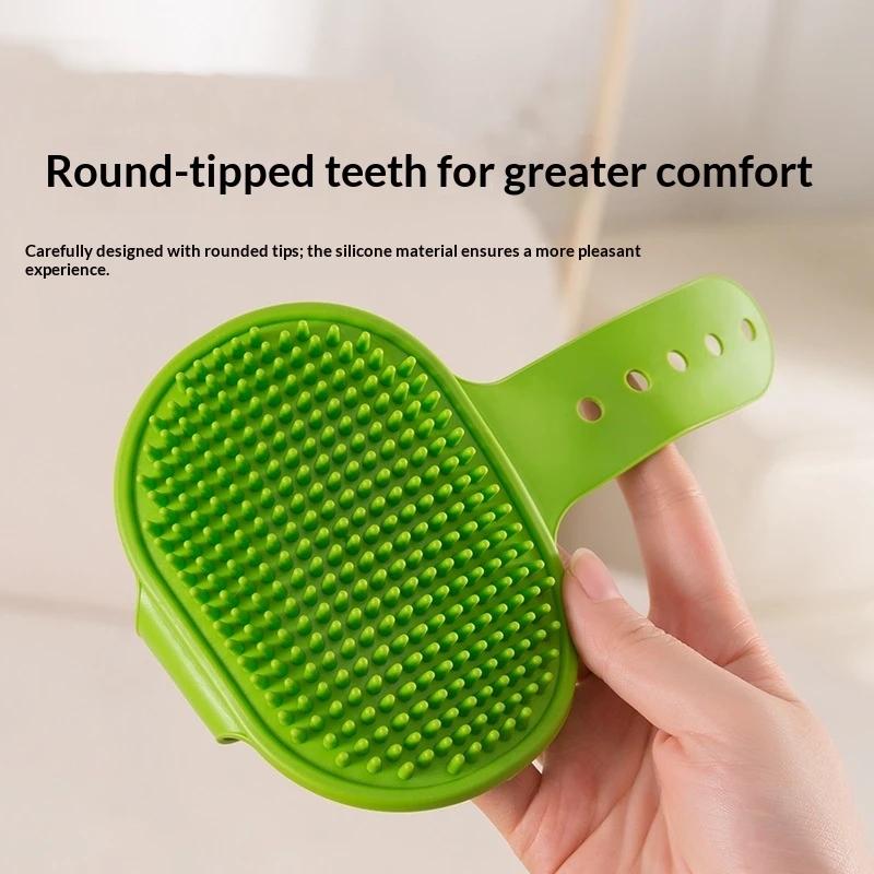 Silicone Dog Cat Bath Brush Soft Massage Comb Hair Remover Wet And Dry Use Pet Hair Remover Pet Grooming Cleaning Supply