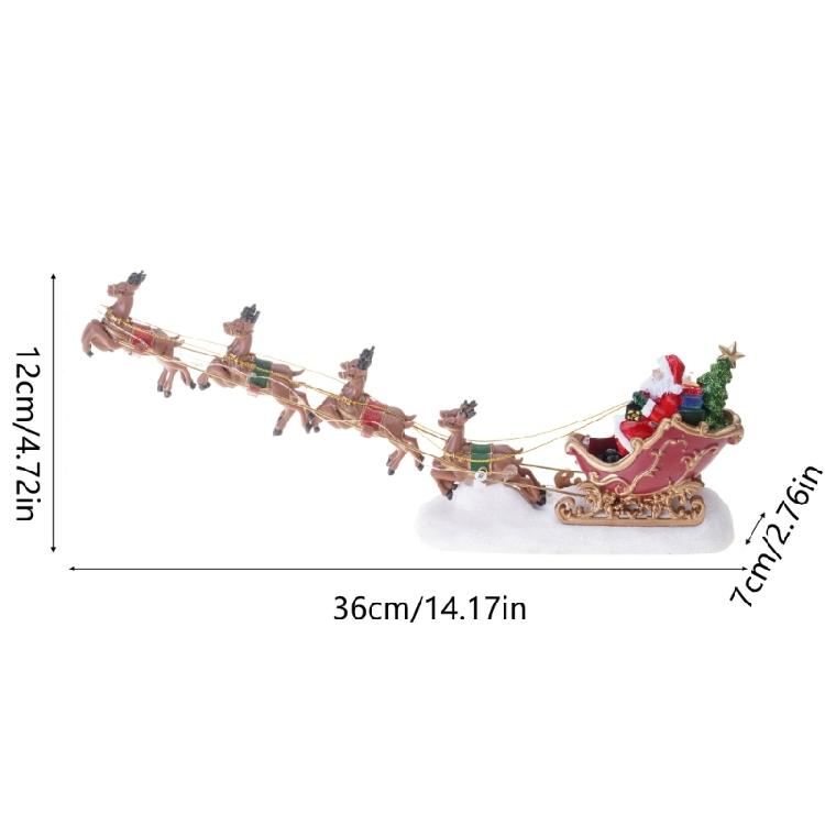 Weihnachtsmann Rentier zieht Wagen Leuchtende Dekorationen Weihnachtsfiguren Neujahrsgeschenk