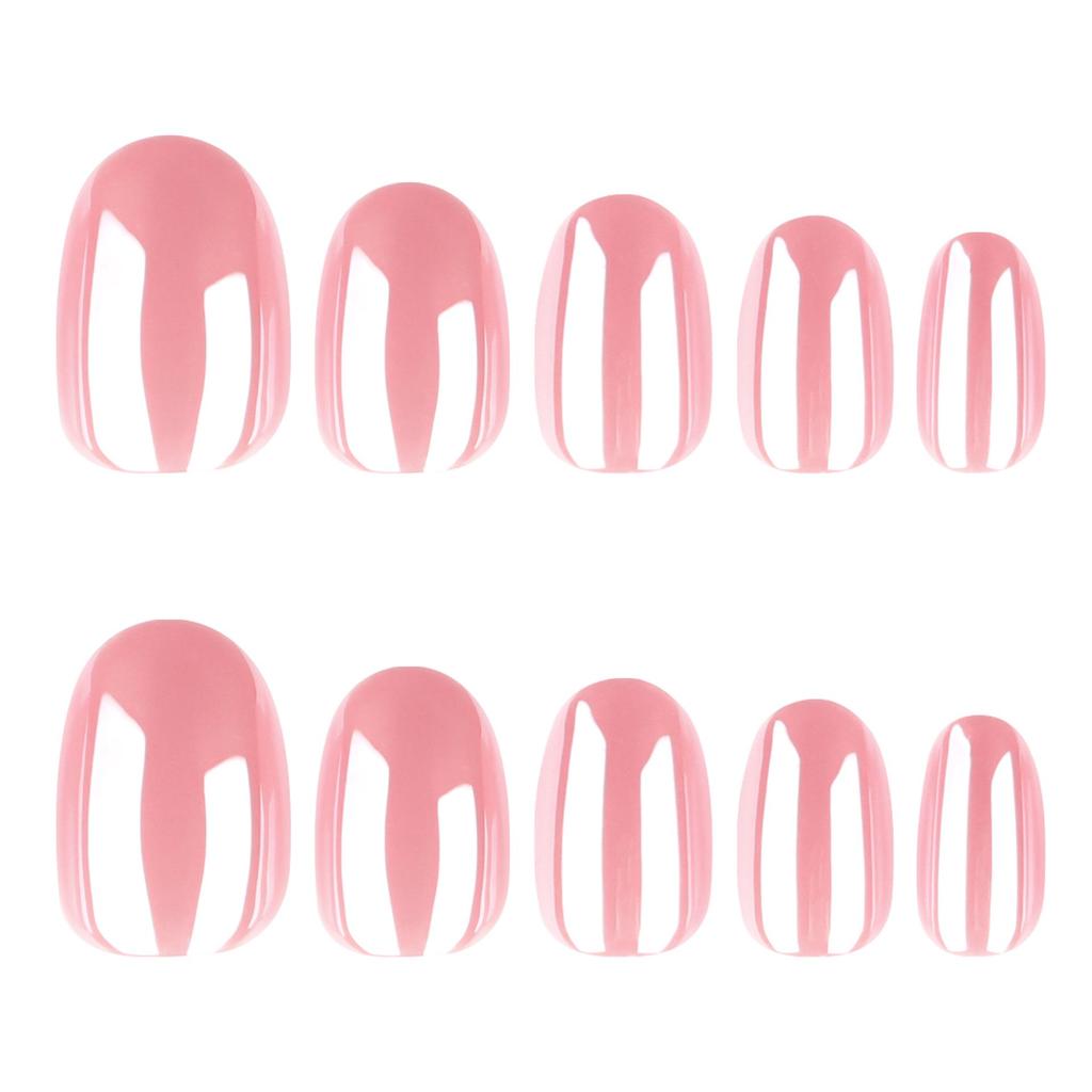 Coated Pink Sparkle Wearable Nail Tips - European & American Style Simple Nail Art