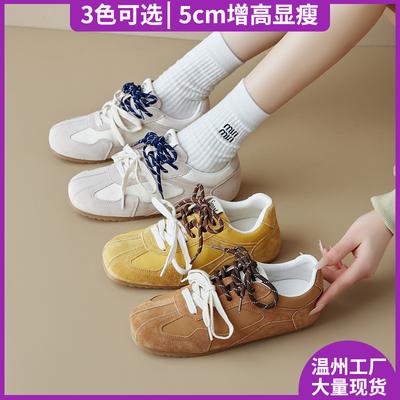 Retro Inner Height Increase Mandarin Duck Shoelaces Women's New Soft-soled Casual Shoes Sports