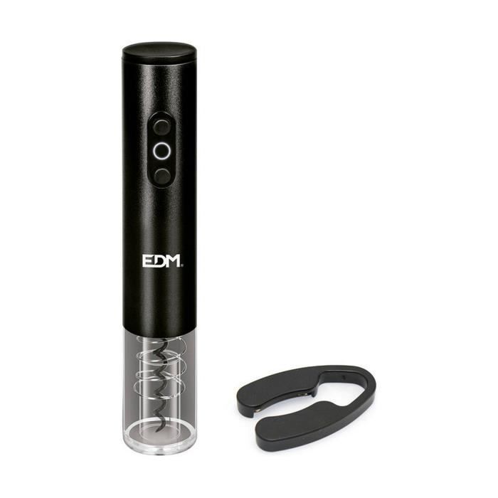 Décapsuleur - EDM - Ouvre Électrique - Noir - Ø4,5x25,2cm - 1 Pièce