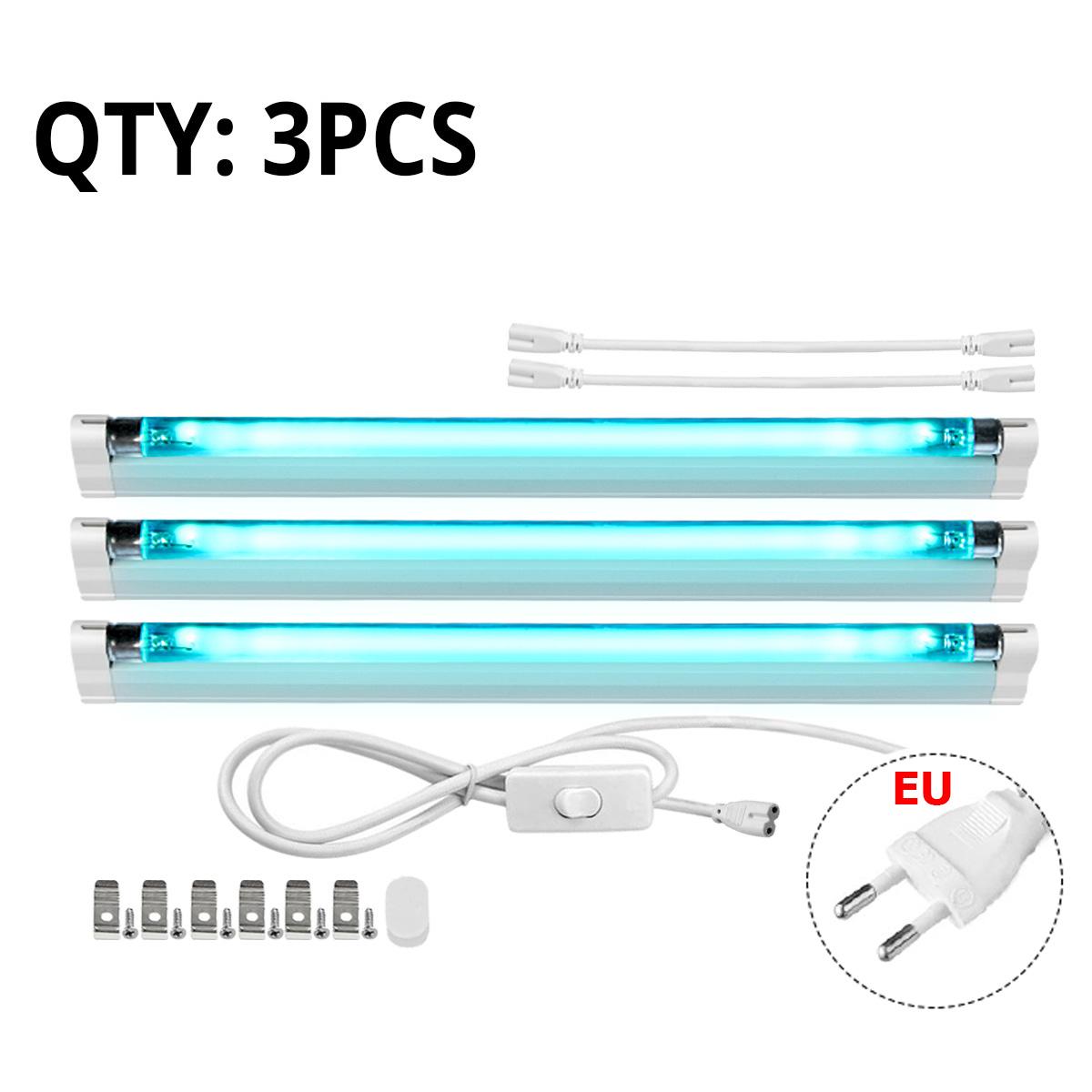 

6W 8W 220V Бактерицидный светильник T5 Лампа накаливания УФ-озоновая лампа с вилкой европейского стандарта 8W-3PCS