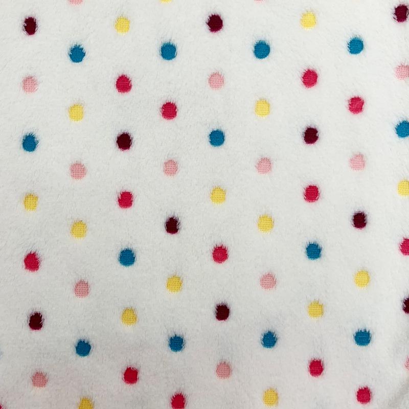 Polka Dot Double-Sided Flannel Fleece Fabric for Blankets, Pajamas, Cushions, Pet Beds