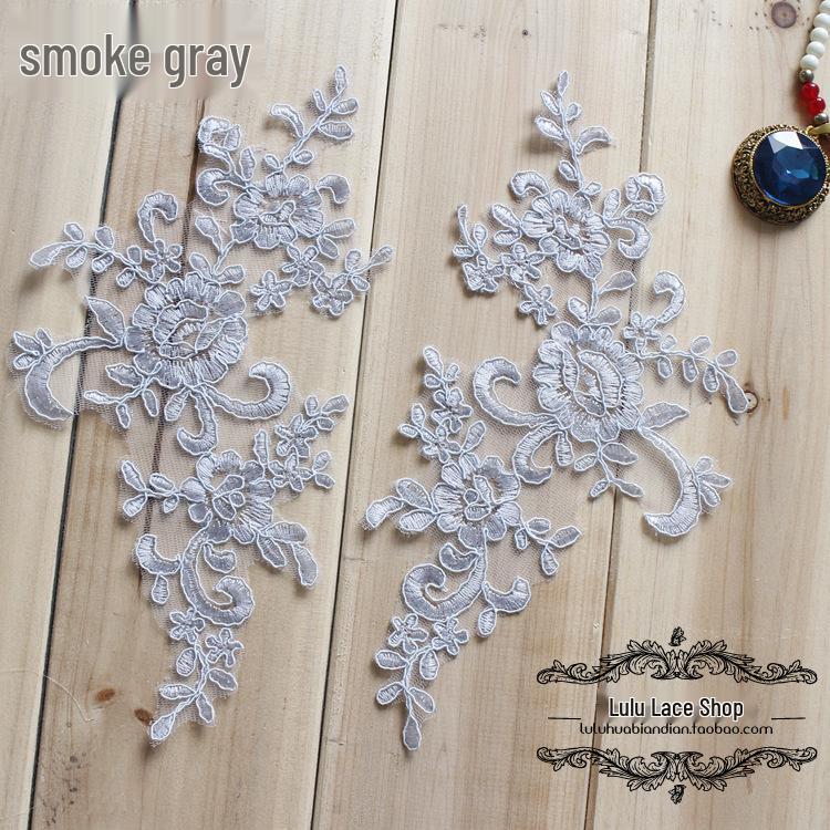 Toppe Ricamate ad Applicazione in Pizzo Fatte a Mano per Abito da Sposa e Accessori per Capelli della Sposa - Bianco, Rosso, Nero