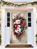 2025 Christmas Door Decor Snowman Cute Home Decor Christmas Door Banner Large Ornaments for Indoor Outdoor Wall Living Room Pati