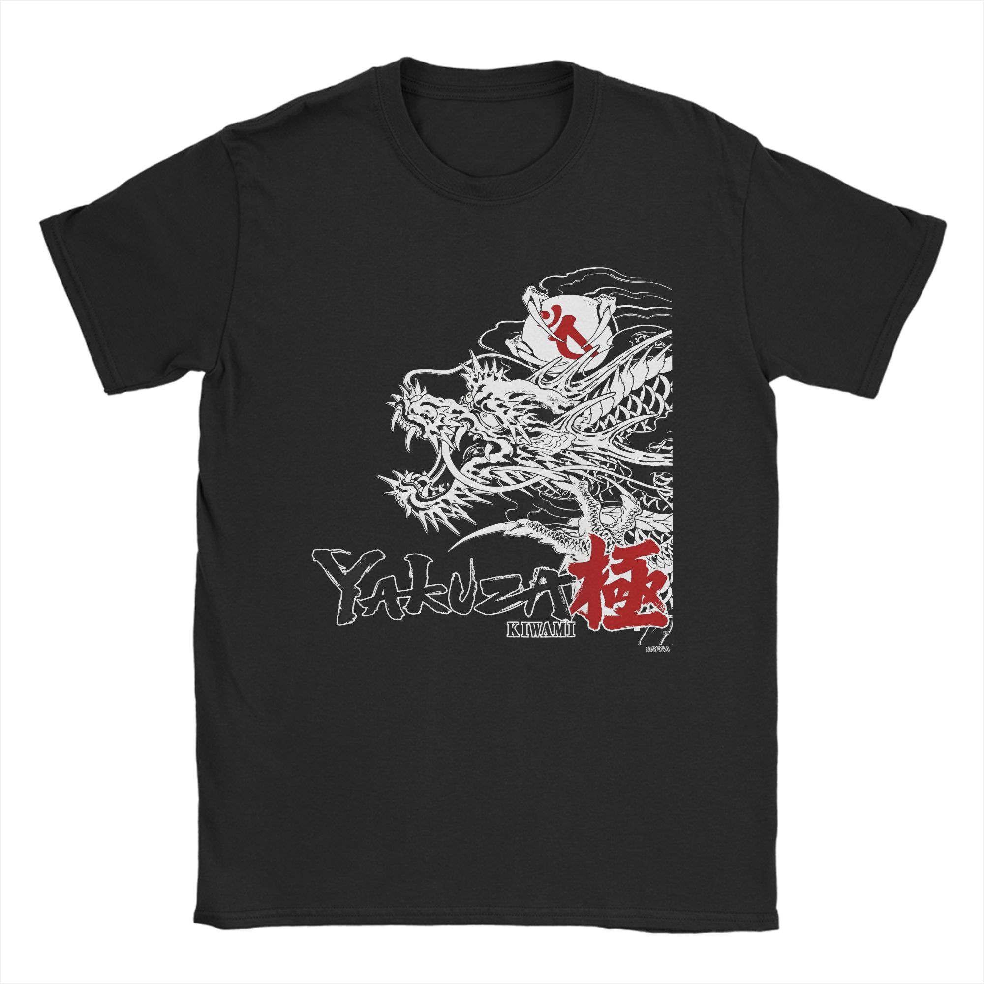 

Чоловіча футболка Like a Dragon & Yakuza Kiwami Чиста бавовна Вінтажна футболка Японська ігрова футболка З коротким рукавом Одяг Великі розміри S