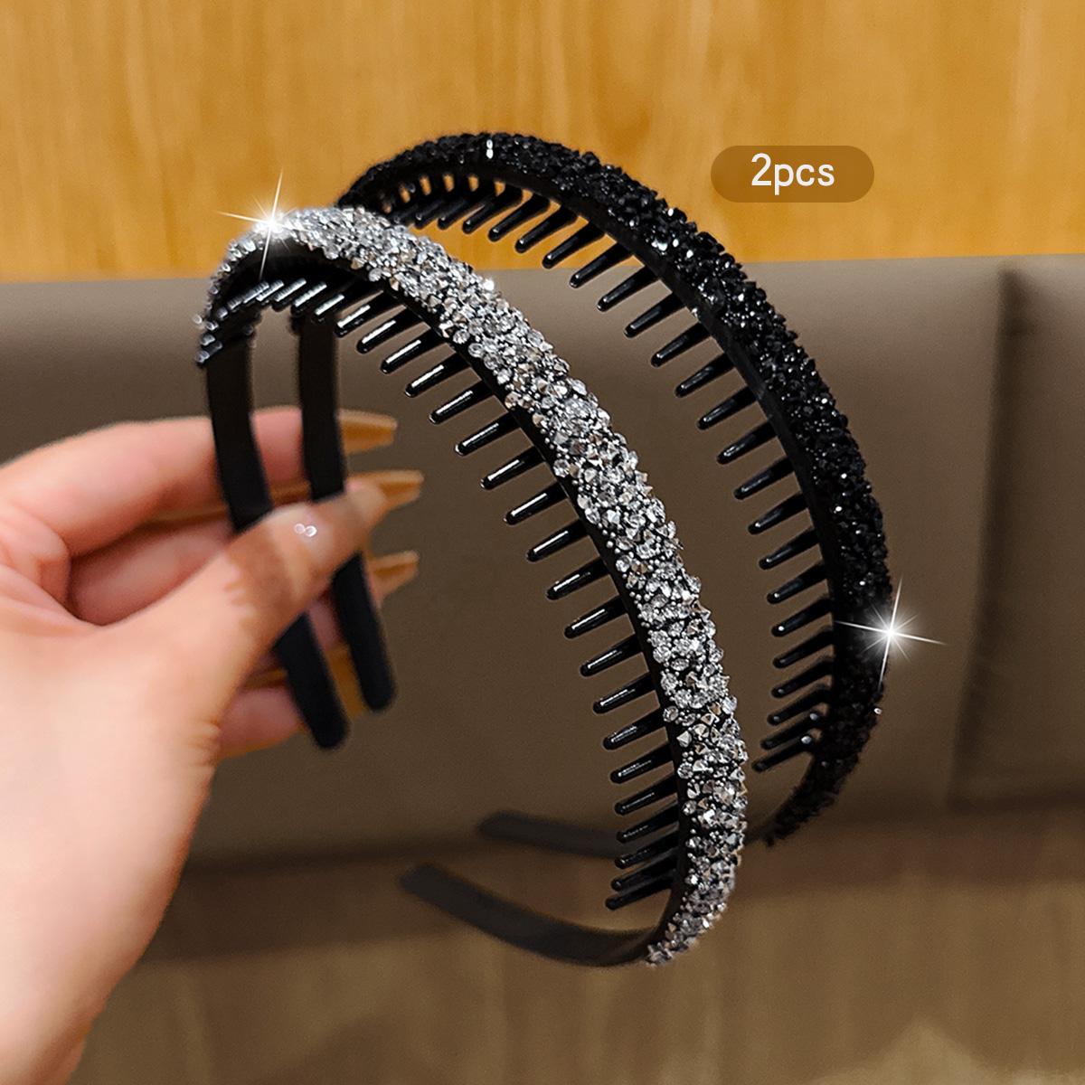 

2 корейские стразы с зубчиками противоскользящая повязка на голову модные аксессуары для волос, подходящие для ежедневного использования