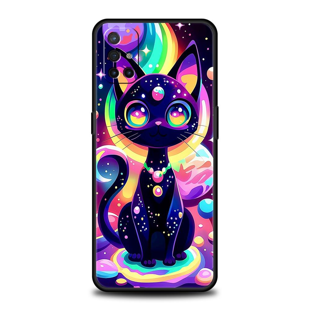 Phone Case For Oneplus 13R 13 12 10T 11 R10 Nord N100 N200 N10 9 9R CE 2 3 Z Pro Lite 5G Soft TPU Cover Colorful Cat Design Bags