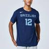 Nike NBA Memphis Grizzlies Ja Morant T-shirt Dark Blue/Light Blue Men Streetwear DR6382-425